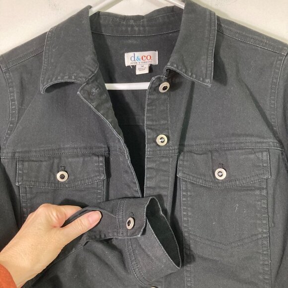 Womens D & Co Stretch Denim Jacket Black M A257142 - Picture 3 of 7